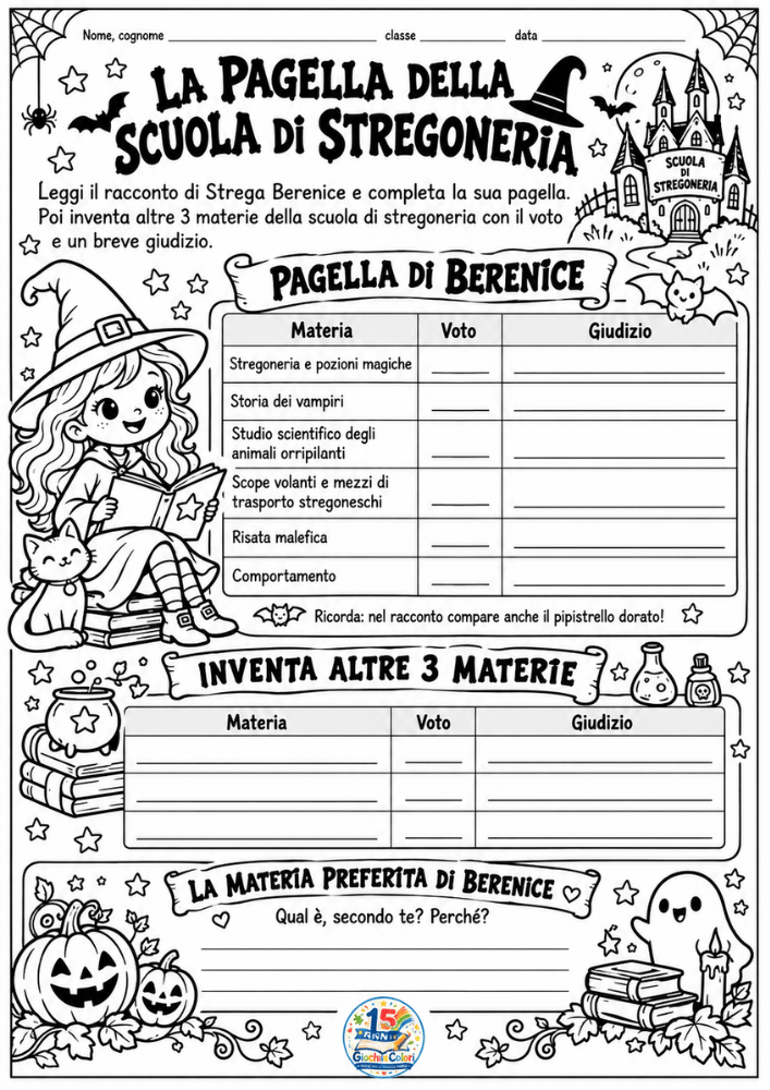 La pagella della scuola di stregoneria