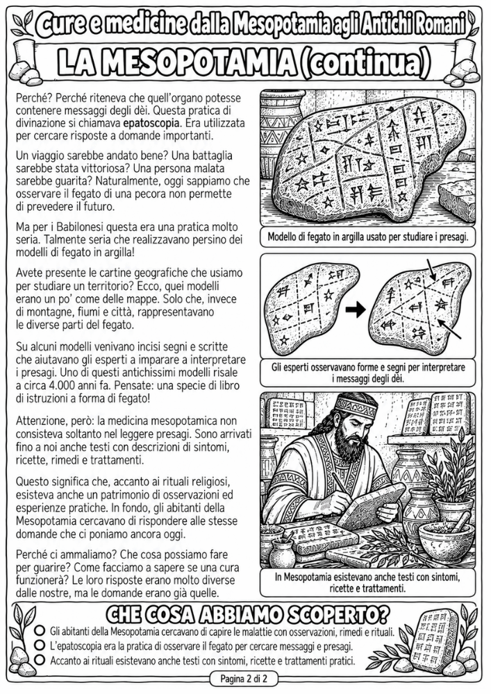 Anteprima seconda scheda didattica sulla medicina nell'antica Mesopotamia