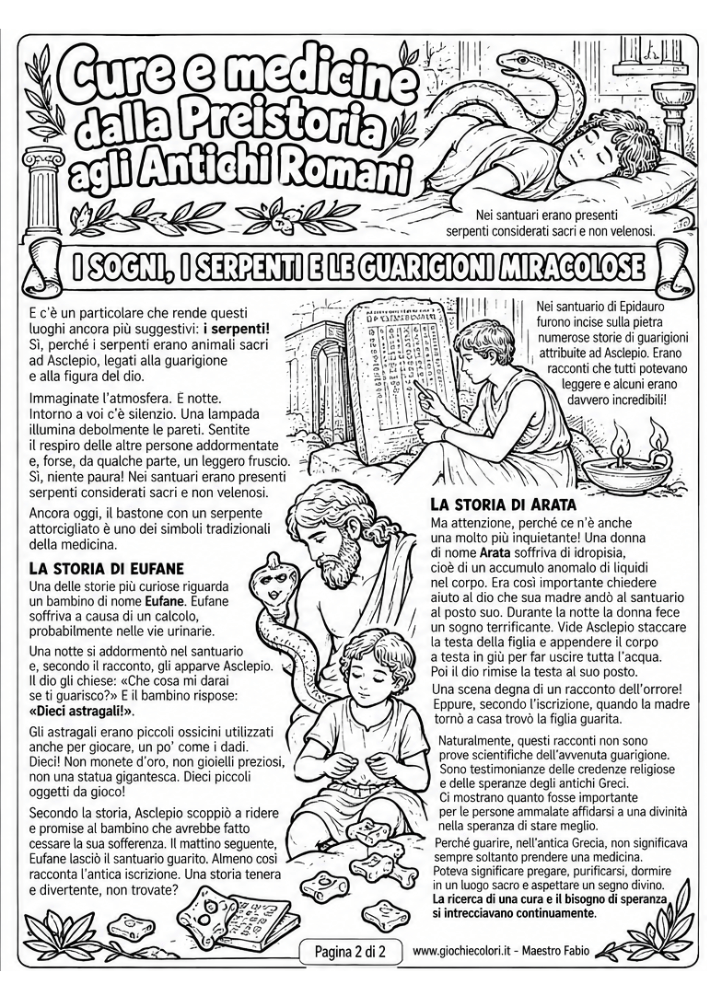 Seconda scheda didattica: serpenti sacri e racconti di guarigione nell'Antica Grecia